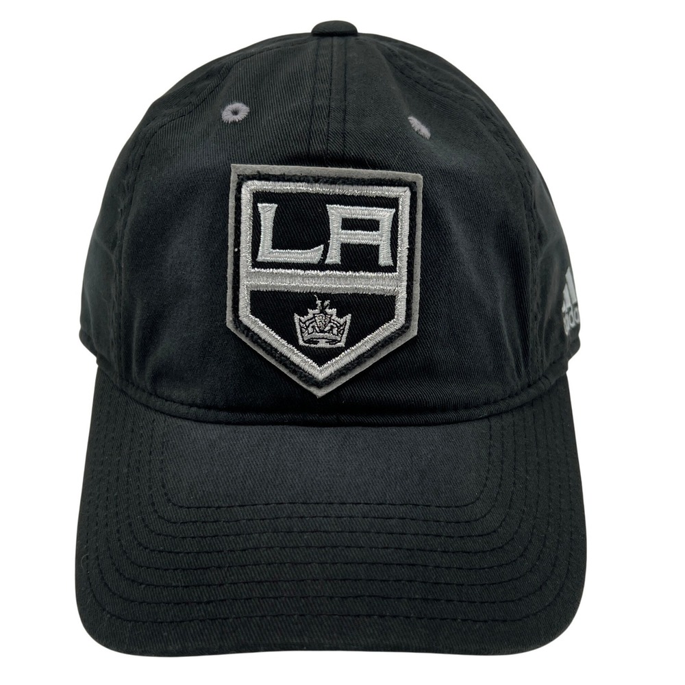 Adidas LA Kings NHL Slouch Adjustable Baseball Cap Black Cotton Hat NEW